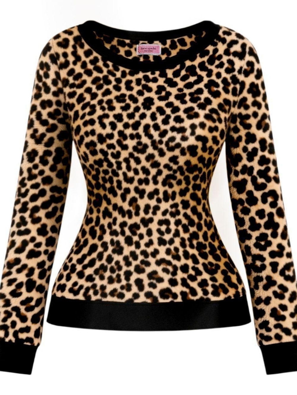 Leopard Print Velour Top Kate Spade Size Medium Stretch